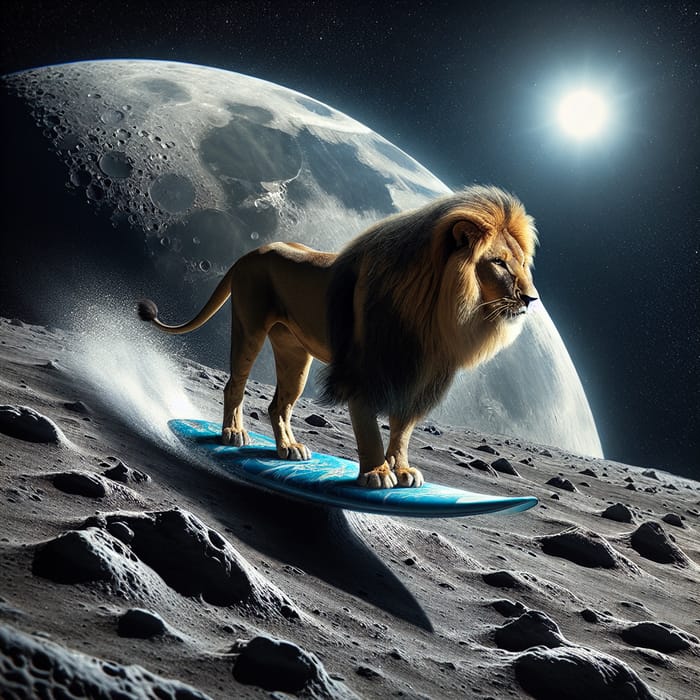 Lion Surfing on the Moon | Unconventional & Surreal Experience
