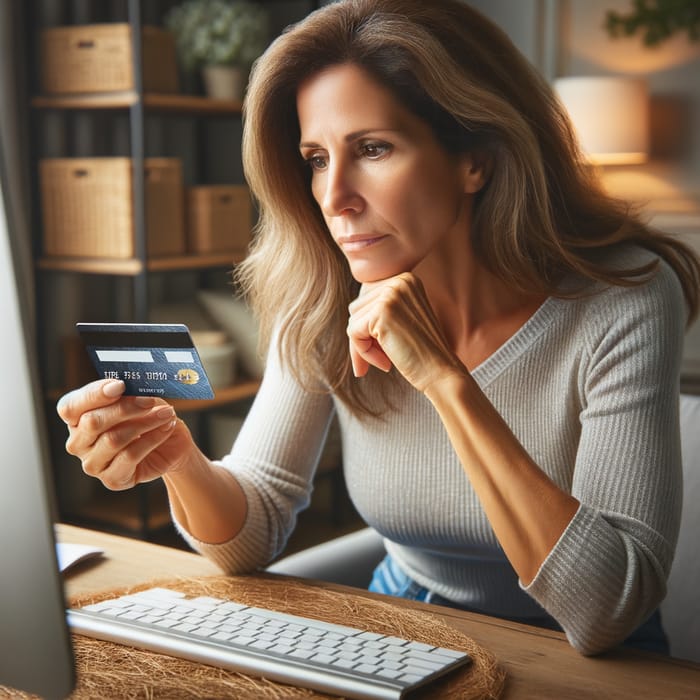 Credit Card Payment: Woman Making Online Purchase