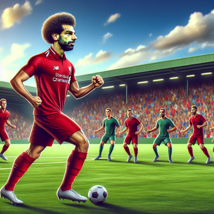 Mo Salah Liverpool Player in Action on Field