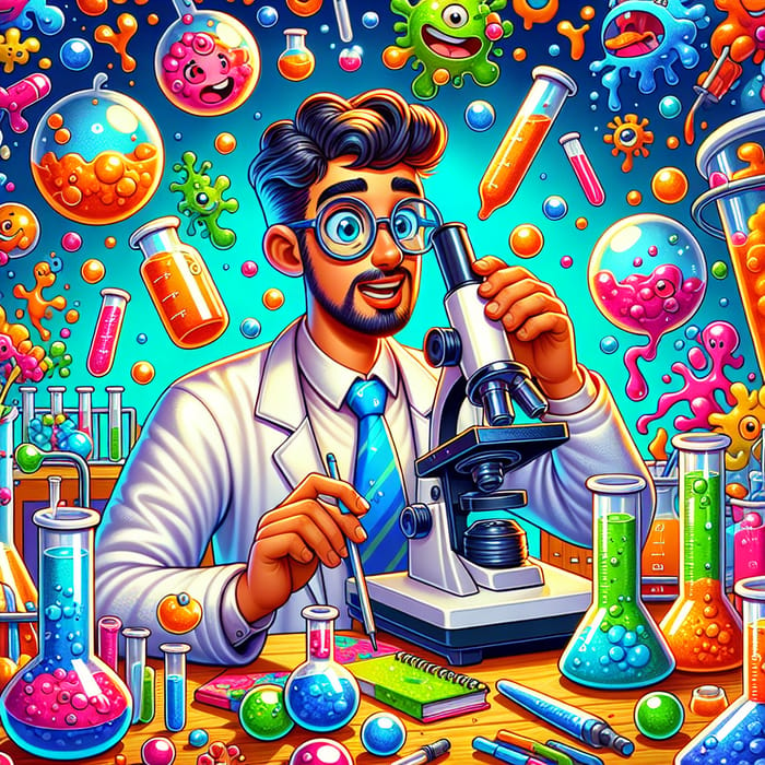 Colorful Cartoon Science Lab: Explore and Learn