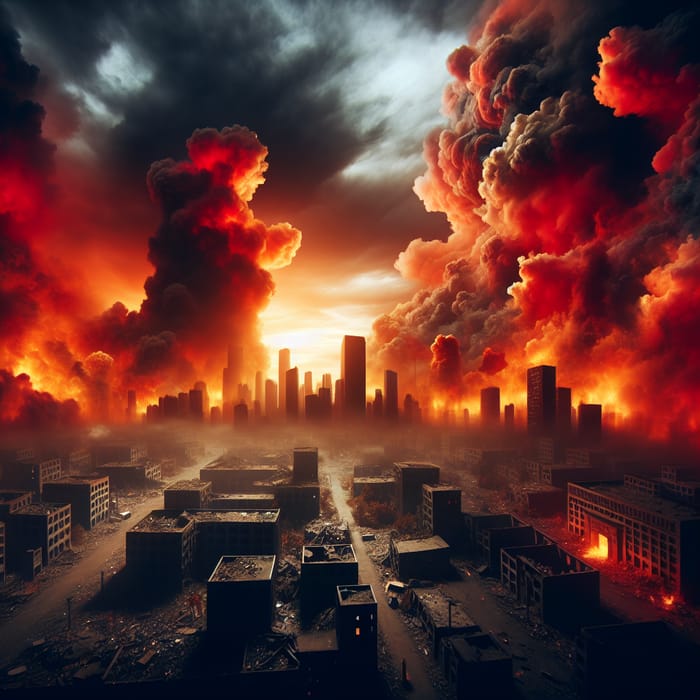 Dramatic Fiery Apocalypse Scene in Vivid Colors