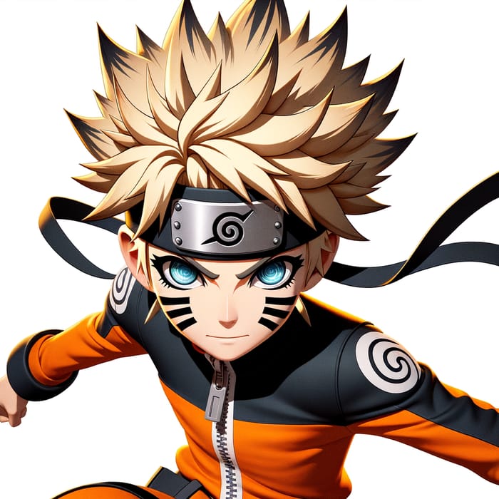Dynamic Naruto Character on White Background