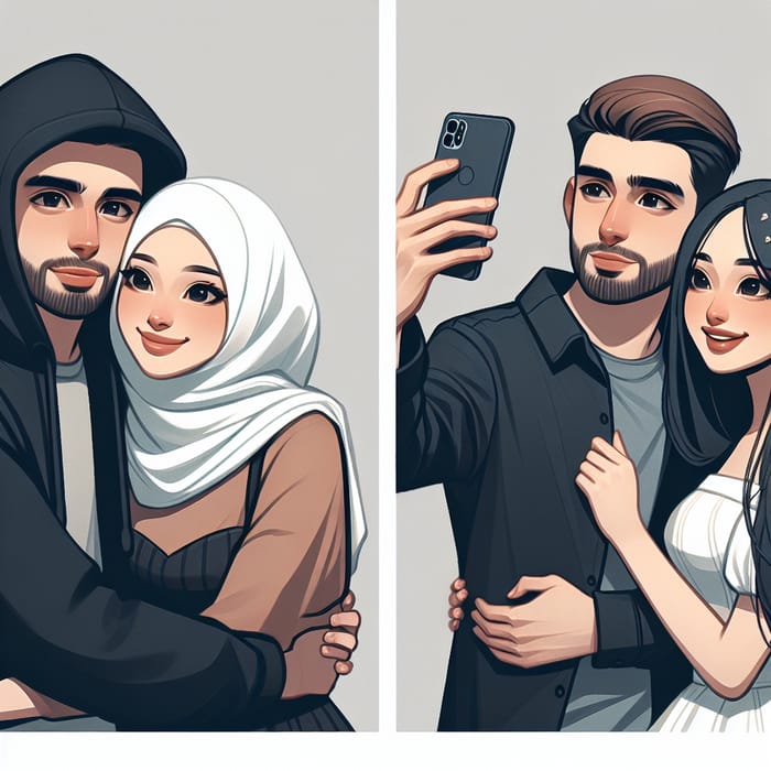 Diverse Couple Selfie | Multicultural Relationship Shot