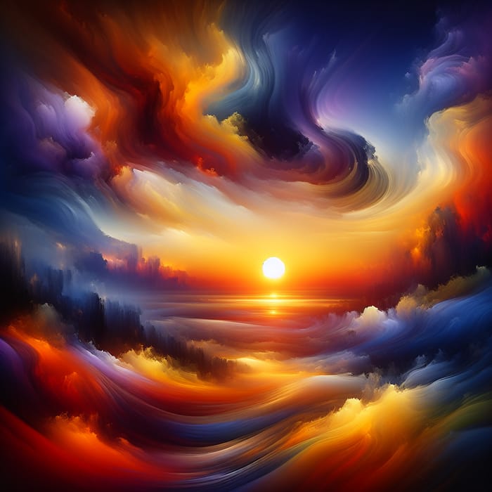 Abstract Idyllic Sunset Art | Warm Tones & Twilight Beauty