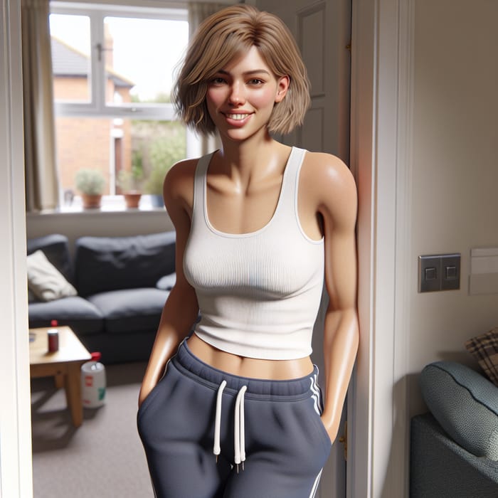 Full Body Portrait of a Confident 21-Year-Old English Council Estate Woman in 8k Ultra HD Realism