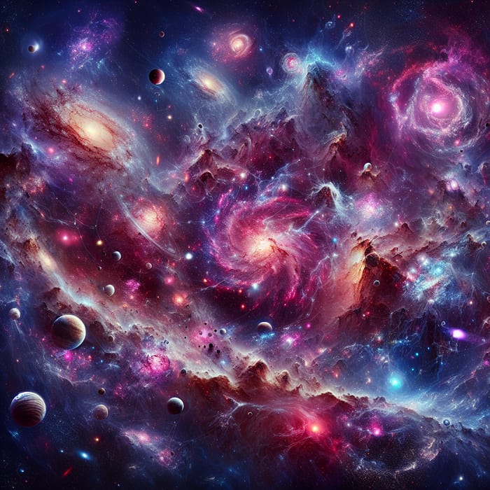 Awe-Inspiring Cosmic Storm: Galaxies, Nebulae, Planets