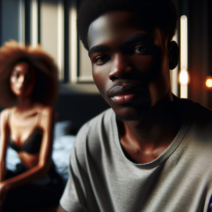 Intense Portrayal: African Man and Woman in Contemporary Setting