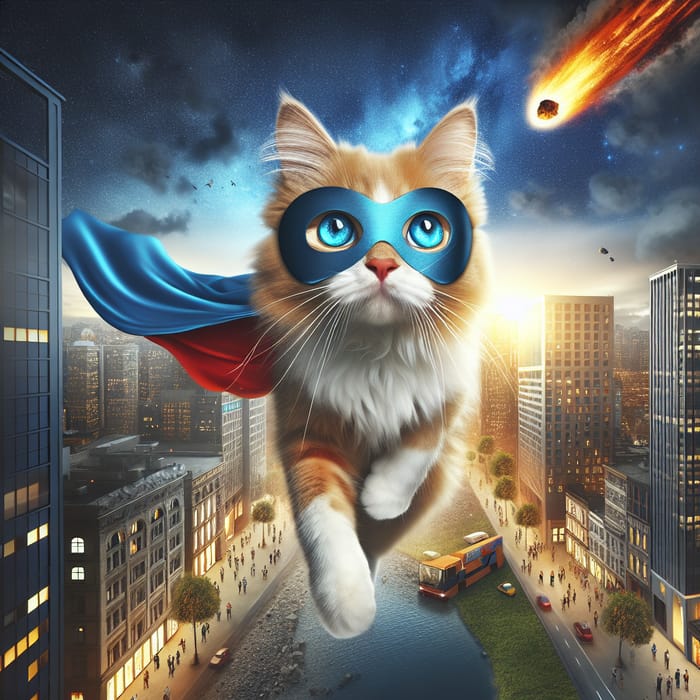Superhero Cat Saving the World | Stirring Scene of Feline Heroism