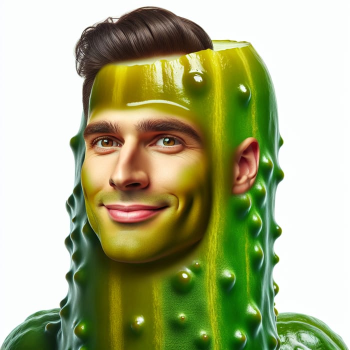 Surreal Man Pickle with Expressive Eyes