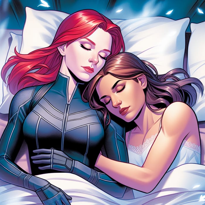 Natasha Romanoff and Wanda Maximoff Sleeping Together