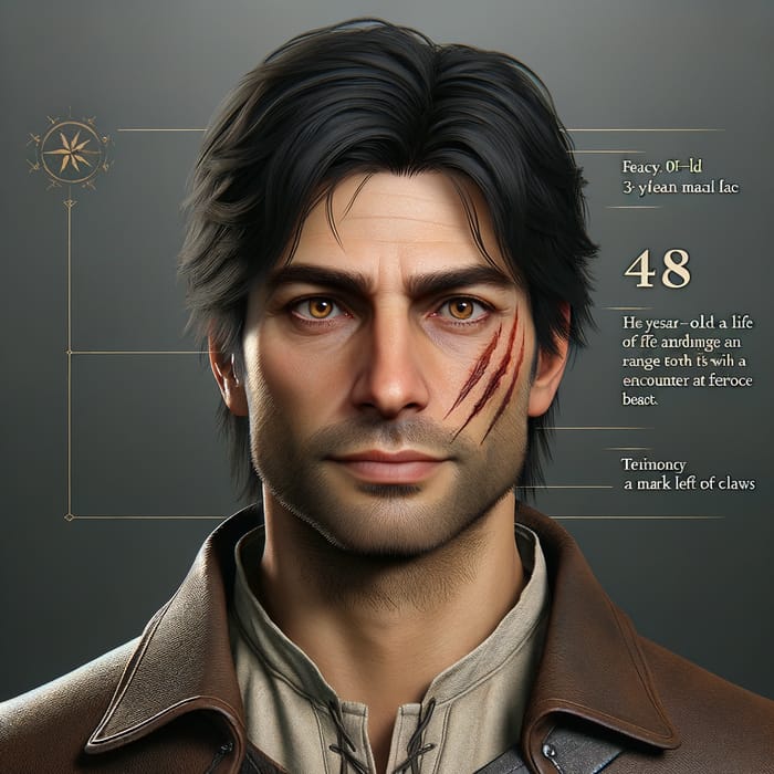 Medieval Ranger | 38 Years Old, Dark Hair, Brown Eyes, Scarred Warrior