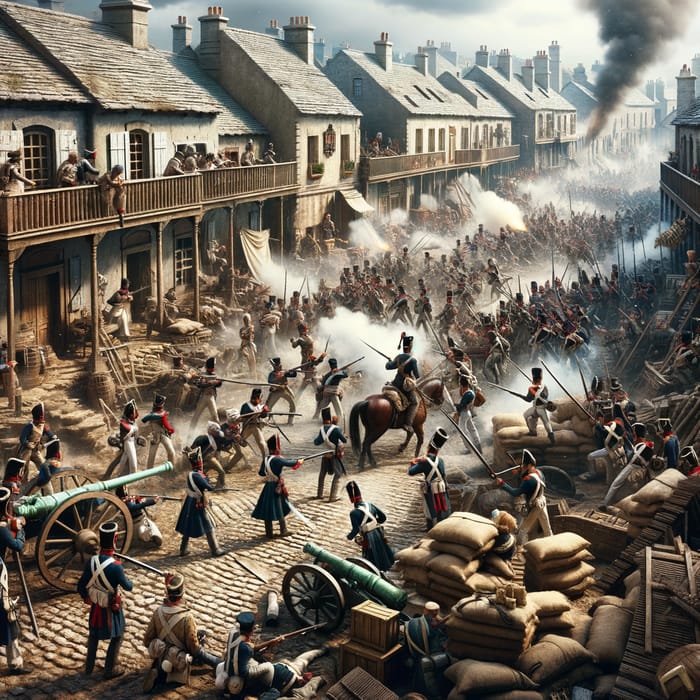 Epic Napoleonic Era Urban Warfare: Large-Scale Battle Scene