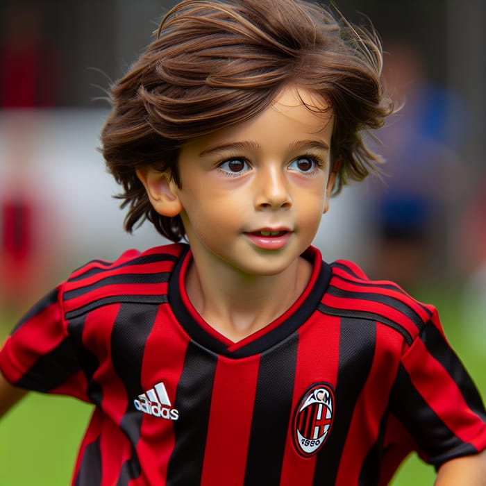 Exciting Debut: Young Boy's First Match with AC Milan