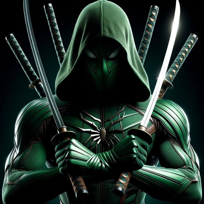Emerald Ninja Spiderman with Katana Swords | Stealthy Character