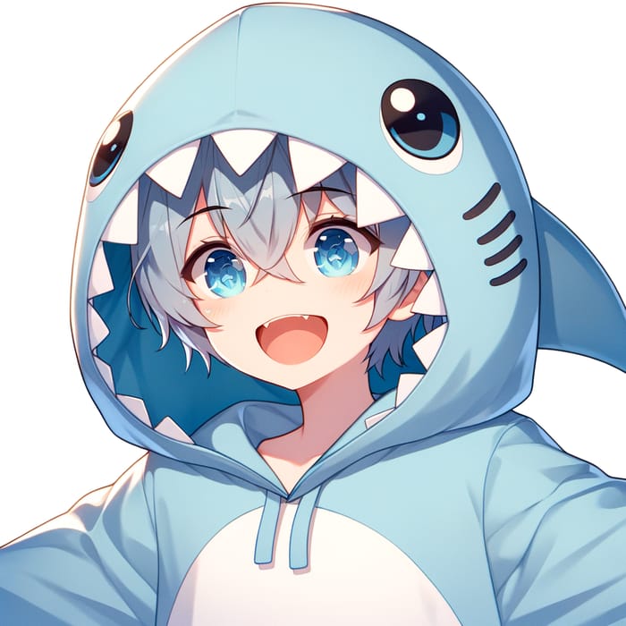 Adorable Anime Shark Boy Costume Cute Shark Cosplay AI Art Adorable Anime Shark Boy Costume Cute Shark Cosplay AI Art
