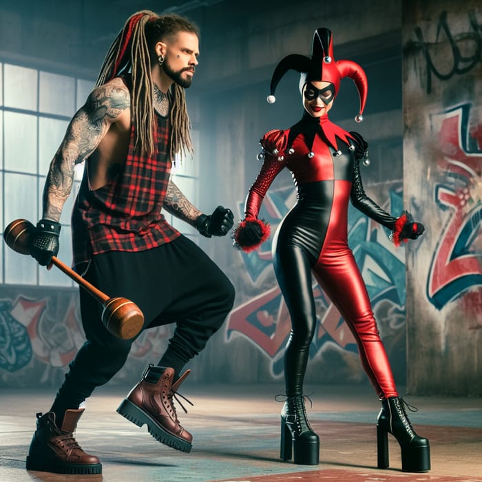 Canserbero Dancing with Harley Queen in Urban Hip-Hop