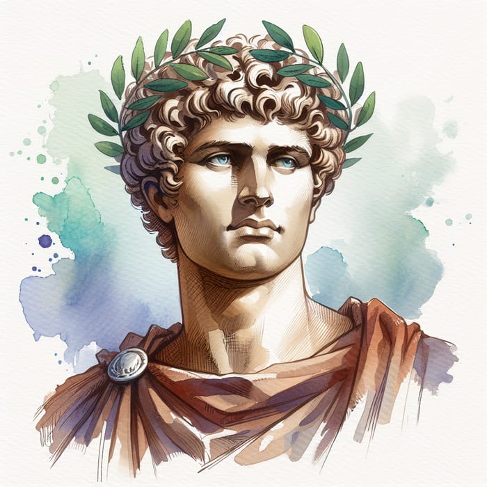 Julius Caesar Watercolor Portrait