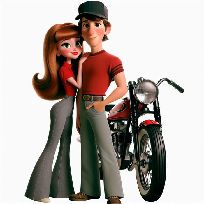 Family-Friendly Animated Film Scene with Charming Couple