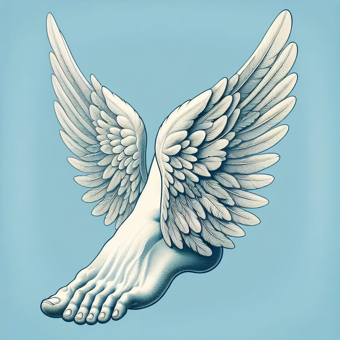 Angel Wings Foot Icon - Serenity and Peace