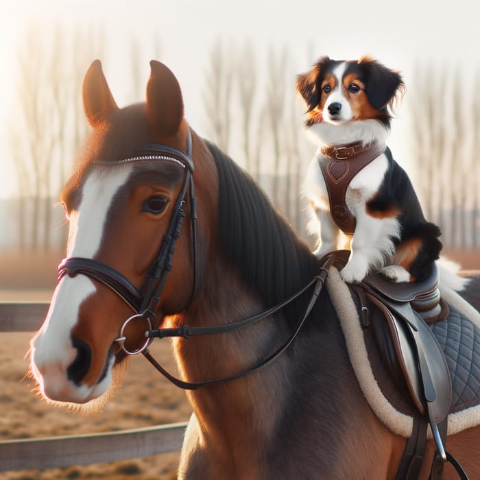 Dog Riding Horse - Companion Animal Adventure