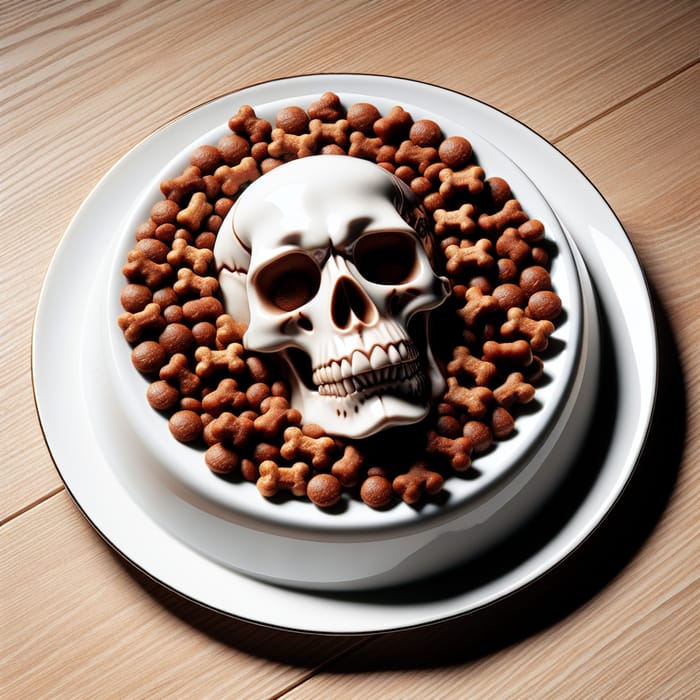 Skull Symbol Dog Food Plate - Canine Nutrition