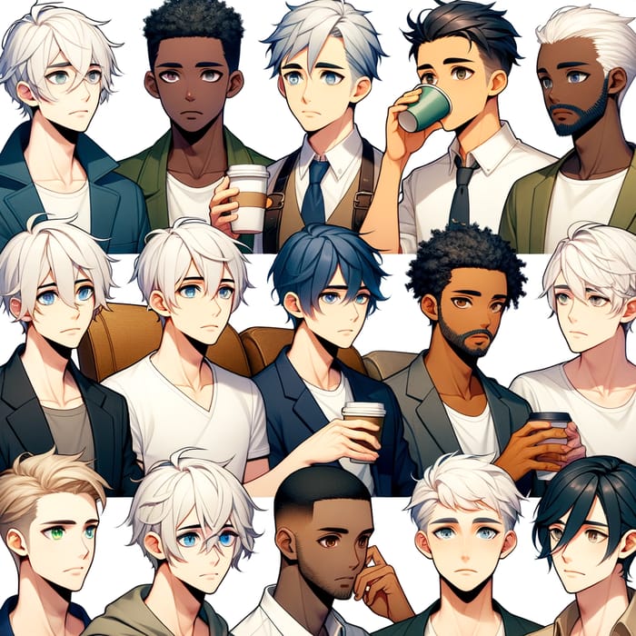 Diverse Anime Men with White Hair - Enchanting Characters