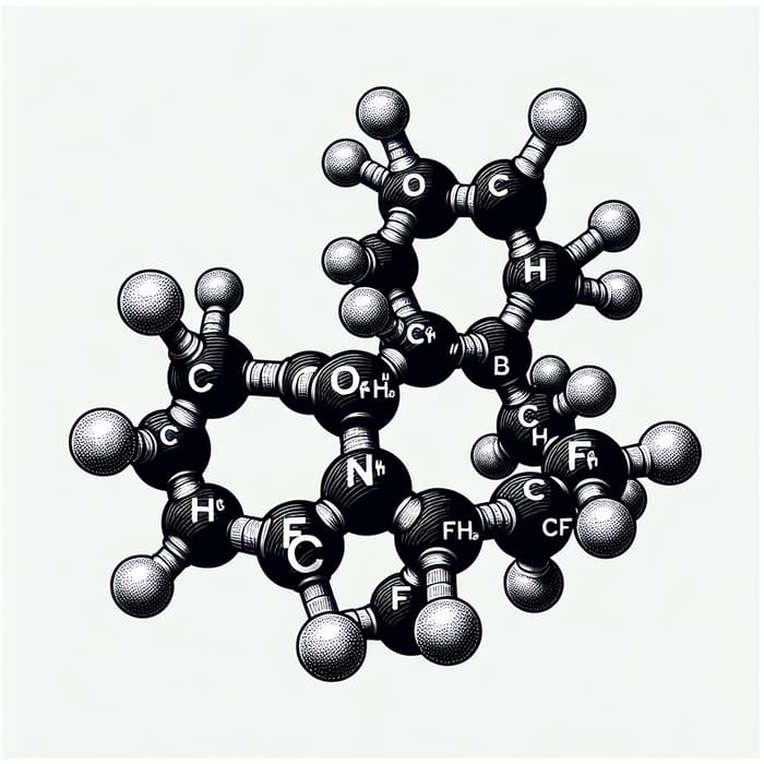 Detailed Caffeine Molecule Image