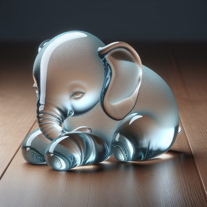 Quiet Glass Elephant Sculpture - Handcrafted Art