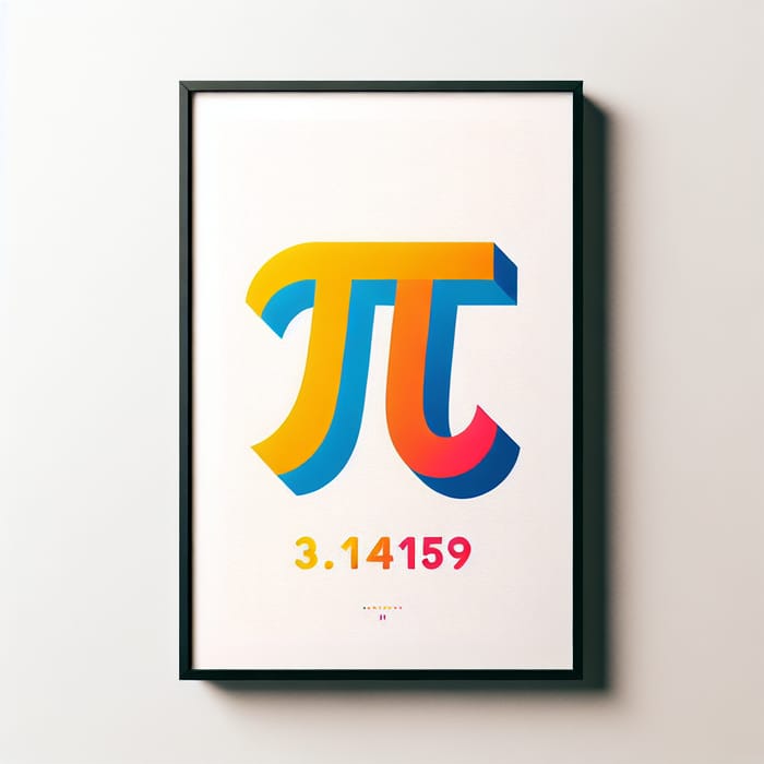 Pi (π) Educational Poster - Mathematical Symbol with Value 3.14159