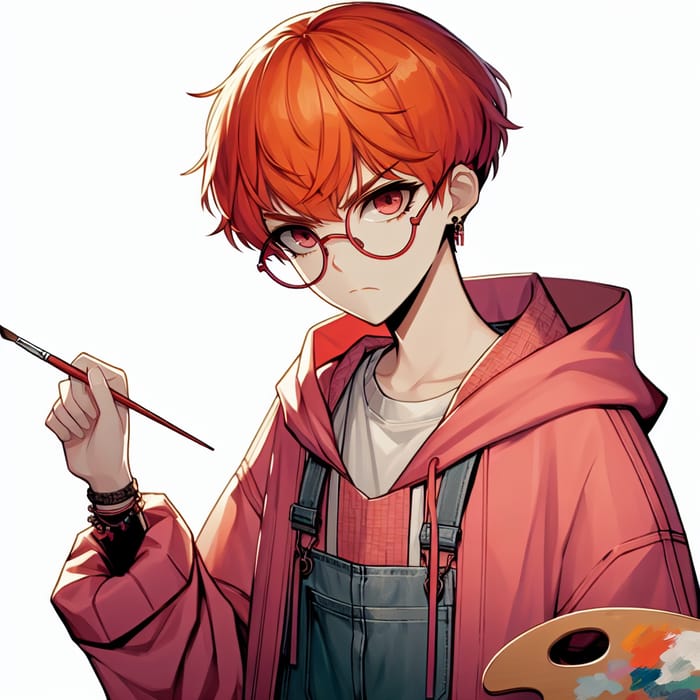 Akane Shinjou: Anime Character with Orange Hair & Paintbrush