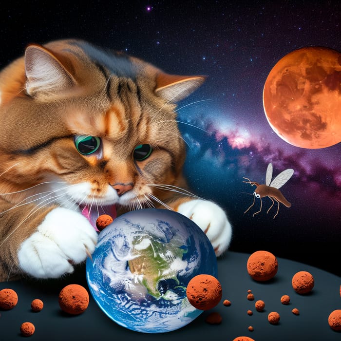World's Largest Cat Mistaking Mars for Cat Food
