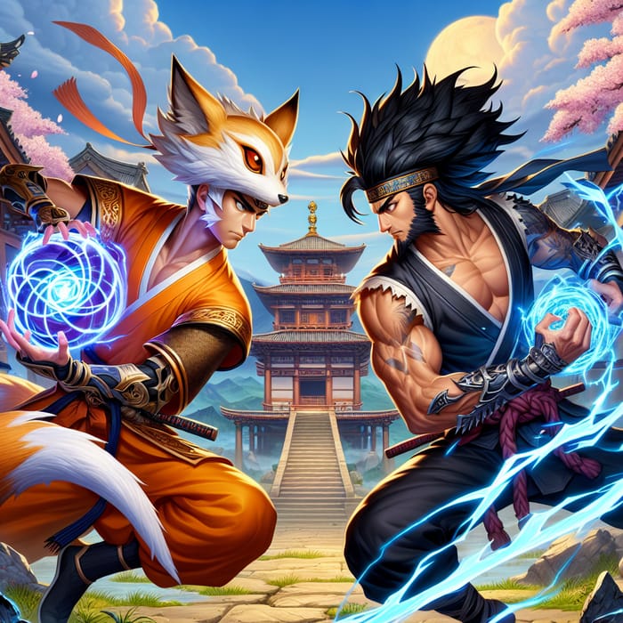 Epic Clash of Ninjas: Naruto vs. Sasuke in Ancient Temples