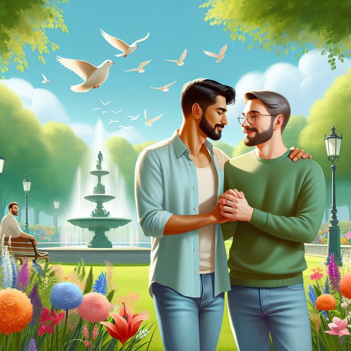 Romantic Moments in a Park: A Same-Sex Love Story