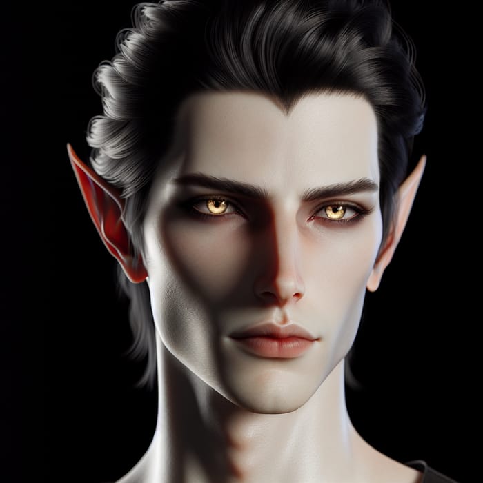 Handsome Elf Prince with Sharp Cheekbones and Golden Eyes
