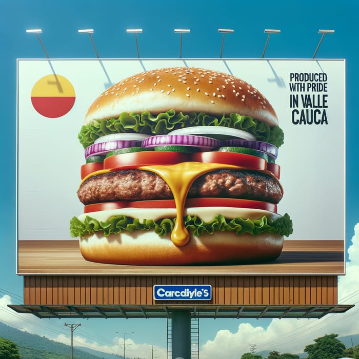 Valle del Cauca Hamburger Billboard | Fresh Ingredients Showcase