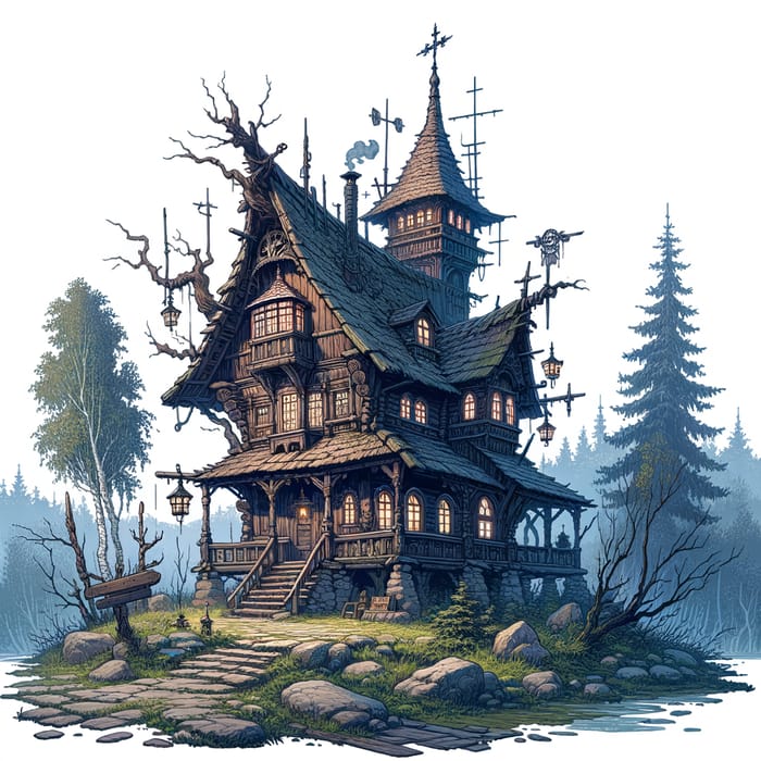 Sauron's Cottage: Dark Fantasy Illustration