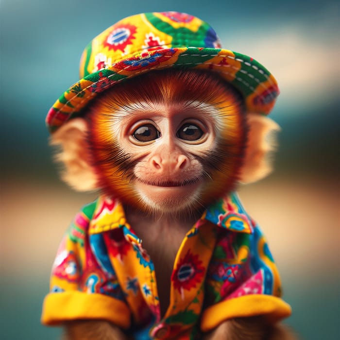 Vibrant Brazilian Monkey in Traditional Shirt