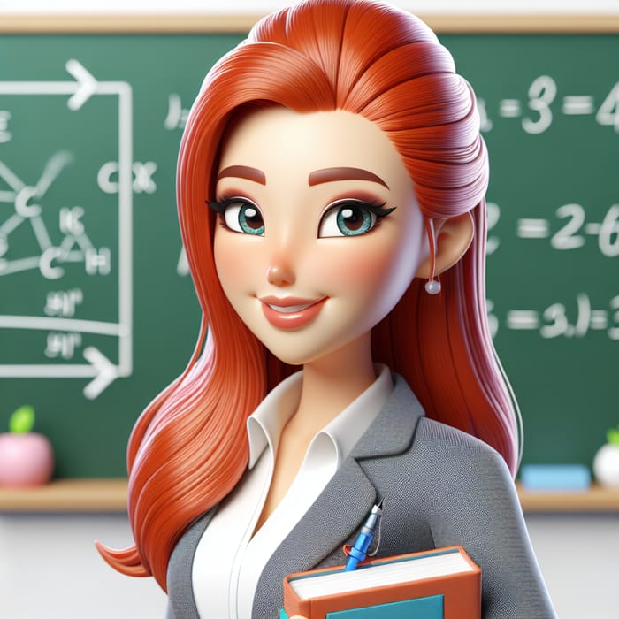 Russian Redhead Female Teacher in 3D Cartoon Form
