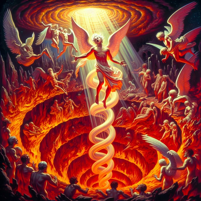 Lucifer's Descent to Hell: A Fiery Visual Journey of Damnation