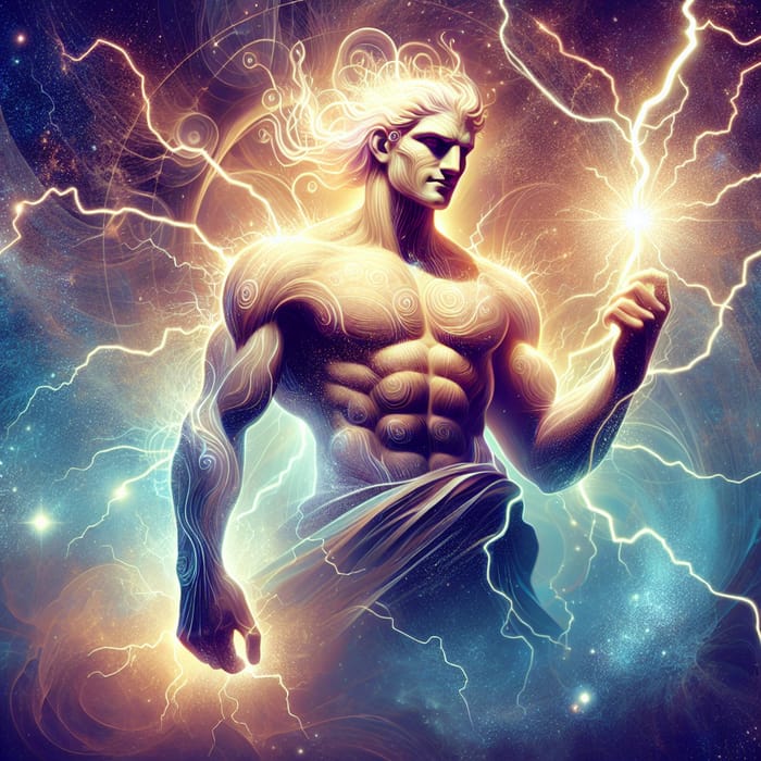 Zeus - Greek Mythology Deity with Thunderbolt & Lightning