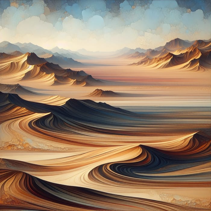 Abstract Desert Landscape Art: Tranquil Vistas & Earthy Tones