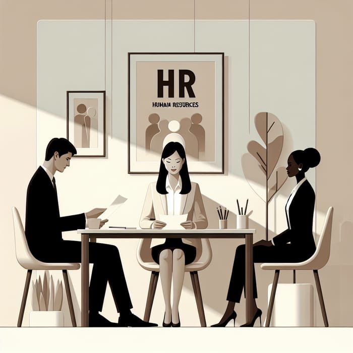 Minimalist Human Resources Meeting Illustration - Workplace Diversity & HR Functions