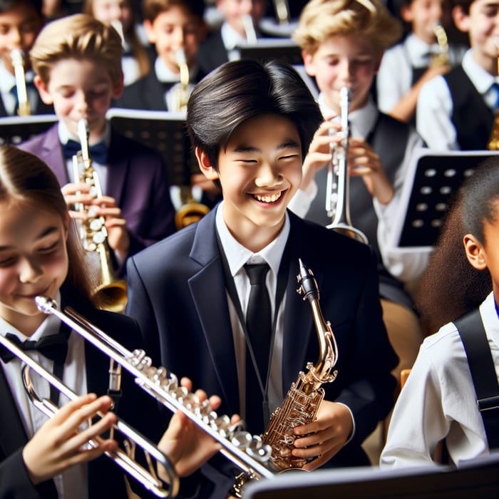 Smiling Middle School Band Concert | Energetic Performance