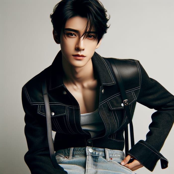 Stylish East Asian Guy: Handsome K-Pop Idol