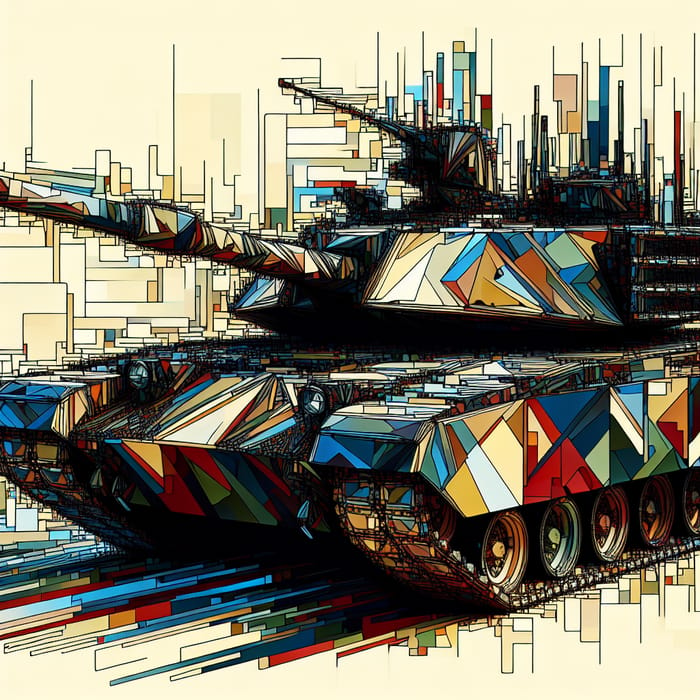 Abstract Military Tank Art | Unique Geometric Abstraction