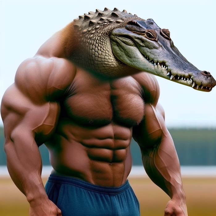 Muscular Bear-Crocodile Hybrid - Hyper-Realistic Creature Art