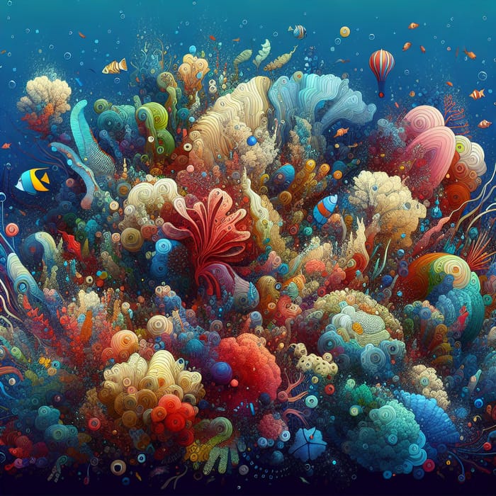 Underwater Coral Reefs Art - Abstract Illustration
