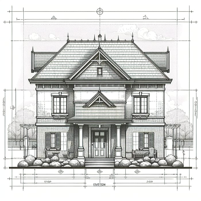 Architectural Blueprint for Single-Floor House Elevation