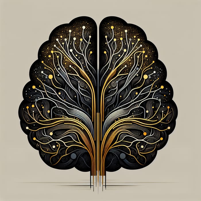Black Yellow Gold Brain Neural Pathway Coaching Image