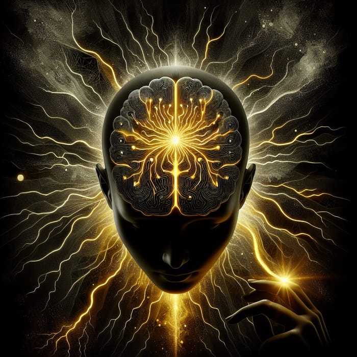 Brain, Fear, Consciousness & Trauma in Black, Gold, Yellow